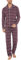 iClosam Pyjama Homme Hiver Coton Ensemble de Pyjama Homme Long à Carreaux Vêtements d'Intérieur avec 2 Poches,Rouge, L