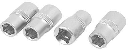 New Lon0167 1/4 Square Featured Drive 6.5mm Chrome-Vanadium Reliable Efficacy Steel Axle Nut 6 Point Hex Socket 4pcs(id:e10 21 ad 3ae)
