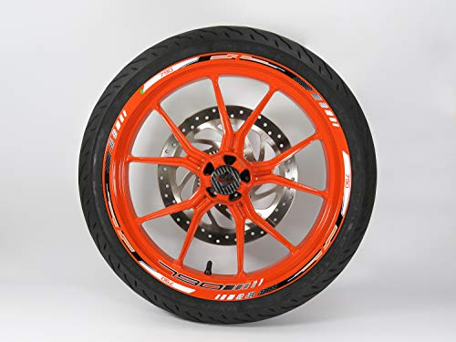 Felgenrand Aufkleber Felgenbett schwarz weiß kompatibel mit KTM 790 Duke 710111VA