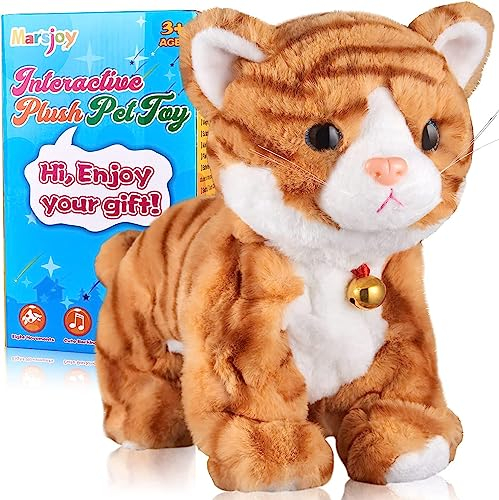 Interaktives Spielzeug für Katzen, Plüschtiere, interaktives Katzenroboter, Barking Meow Kätzchen, Berührungssteuerung, elektronisches Katzen-Haustier, H: 20.3 cm, B: 12.7 cm.