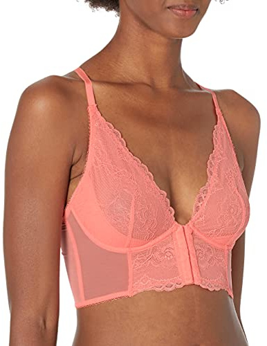 Gossard Women's Superboost Lace Deep V Bralet Bra Neon Coral 30F