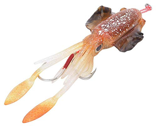 Jarchii 3D Eyes Tintenfisch-Angelköder, 15,3 cm / 60 g Octopus-Angelköder, Octopus-Tintenfischköder, gefälschter Angelköder, Meer- / Süßwasser zum Angeln(2#)
