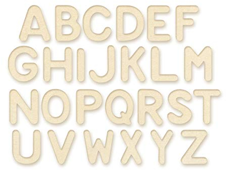Craft Medley Alphabet-Buchstaben-Set aus unlackiertem Holz, Großbuchstaben, 26 Stück