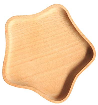 Tubayia Holz Servierplatte Serviertablett Snackteller Obstteller Dessertteller Dekoteller (Stern)