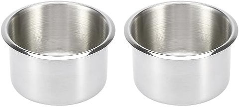 X AUTOHAUX 2pcs Stainless Steel Cup Drink Holder Silver Tone for Marine Boat RV