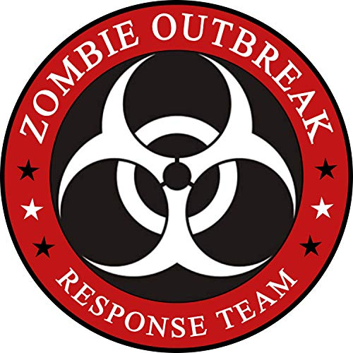 Zombie Outbreak Warnung Stoßstangen-Aufkleber – Response Team in Action Premium Vinyl-Aufkleber 7.6x7.6 cm,Für Autos, Auto-Mobiles, Fenster, Flaschen, Kreisschild, Besser als Magnete haftet überall