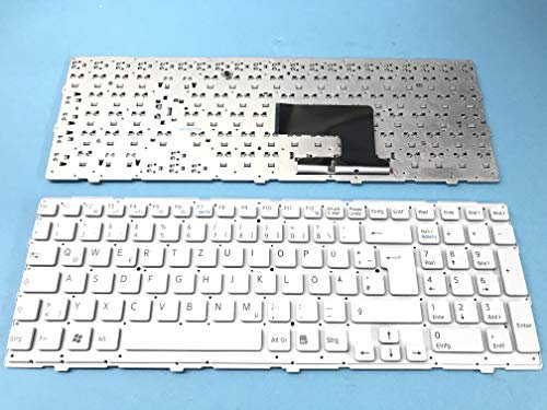 T-ProTek DEUTSCHE Weiß Tastatur ohne Rahmen für Sony Vaio VPC-EE, VPCEE, PCG-61611L, PCG-61611N