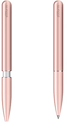stilform 200032 Kugelschreiber aus Aluminium – patentierter Ballpoint PEN, verschiebbare Kappe mit Magnet, Rose Moon