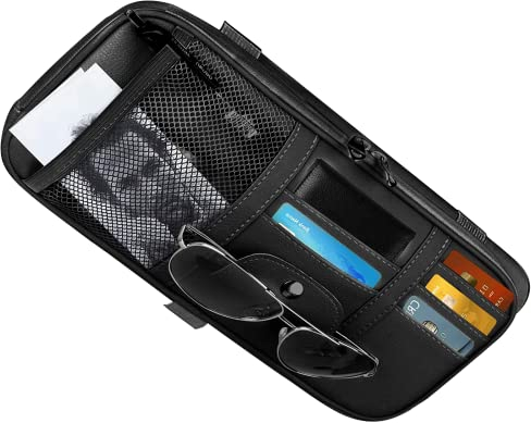 Auto Sonnenblende Organizer Tasche Car Sun Visor Organiser Multifunktions Aufbewahrungstasche (Schwarz)