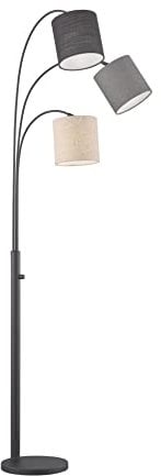 Fischer & Honsel Designklassiker Stehlampe SHADE 3 flammig mit Leinen Stoffschirmen