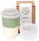NOVA CERAMICS Travel Mug - Ceramic to Go Coffee Mug with Lid – Travel Mug Ceramic to Go Cup – Microwave & Dishwasher Safe Ceramic Coffee Mug with Lid - Gifts for Women Men Him Her – 12oz – Sage Green