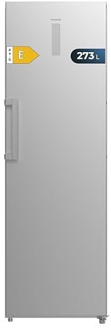 Cecotec Congelatore Verticale 273L Bolero CoolMarket UF 273 Inox E. 185 cm di altezza, totale no gelo, motore inverter Plus, basso consumo, doppio utilizzo: congelatore o frigorifero, display