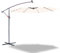 Joparri Alu Ampelschirm LED Solar Sonnenschirm Beige Ø 350 cm mit Kurbel| Ampelschirm mit Ständer | Gartenschirm Sonnenschutz UV-Schutz Aluminium | Kurbelschirm Marktschirm wasserdicht