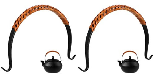 BESTonZON 2st Griff Der Teekanne Teekannengriffe Aus Ergonomische Teekanne Retro-kesselgriff Teekanne Aus Glas Pfeifende Teekanne Teekessel Aus Glas Wildleder Haushalt Rattan