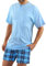 sesto senso Pyjama Homme Court Coton Vetements De Nuit Ensembles Manche Courte Pantalon Courts XL 2629/13 Bleu Clair