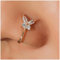 Inateannal Anneau De Nez En Cristal Papillon Anneau De Nez En Or Faux Septum Anneau De Nez Cz Papillon Clip On Nose Ring Stud Papillon U Shape Nose Cuff Bendable Nose Ring Stud Jewelry Women And Girls