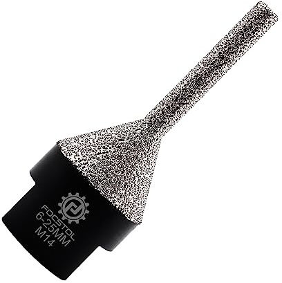 FOCSTOL Diamant Fingerfräser – 6-25mm Diamant Fasenbohrer für Porzellan Keramik Fliesen Marmor Granit M14 Gewinde für Winkelschleifer