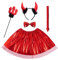 baotongle Teufelsflügel Kinderkostüm Set Teufel Kostüm Kit Teufel Hörner Haarreif Devil HornHaarband Strinband Tutu Rock mit Fliege Teufelsschwanz for Halloween Cosplay Karneval Fasching