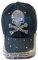 Popfizzy Damen Bling Skelett Strass Schädel Baseball Cap, Bling Skull (Dark Denim), Einheitsgröße