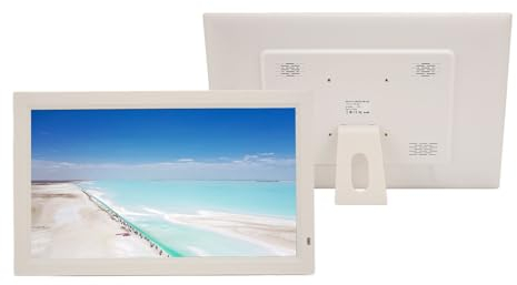 Digitaler Bilderrahmen, 21,5-Zoll-Digitalfotorahmen mit Fernbedienung, 1080P IPS HD-Touchscreen, Teilen von Musik, Fotos oder Videos, Wandmontage Möglich, mit USB-, SD-, MMC