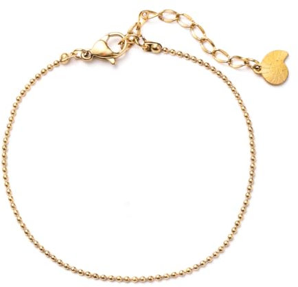 Happiness Boutique Damen Armband aus Edelstahl in Kugelkette-Design | Edelstahlarmband Damen | Kugelkette | Stillvolle Armkette | Trendiger Armschmuck | Armband in Gold - Rosegold, Silber