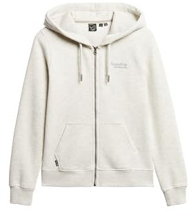 Superdry Veste à capuche Essential pour femme avec logo, Gris glacier chiné, 36