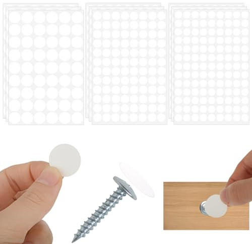 Ouligay 801 Stück Schraubenabdeckung Weiss Schraubenloch Aufkleber Selbstklebend Schrauben Abdeckkappen Weiß Ø13mm Ø15mm Ø20mm für Schränke Möbel Schrank Schubladen Tische Schreibtische