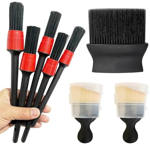 Nimooro Brosse Douce de Balayage de PoussièRe IntéRieure de Voiture, Ensemble de Brosses de DéTail de Voiture pour IntéRieur ExtéRieur, Brosse D'éPoussetage de Nettoyage de Voiture