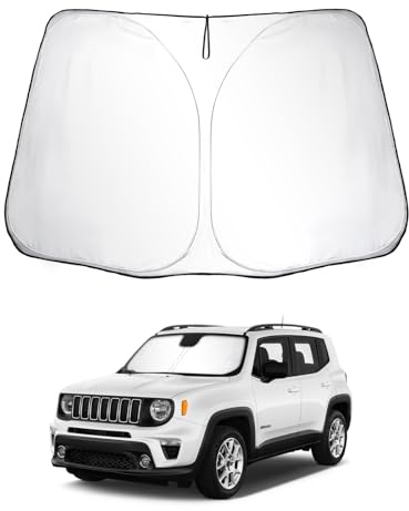 SKTU Parasol para Coche Compatible con Jeep Renegade BU 2015-2024 2025 Parasoles Coche Delantero Plegable con Protección UV