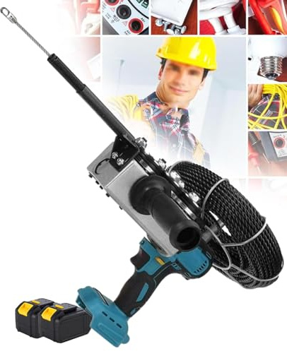 Beachtiful Nastro per Pesci Elettrico Portatile, Infila Tubi, Filettatrice Automatica Altamente Versatile con 2 Batterie, per la Comunicazione della Rete Idroelettrica di Costruzione
