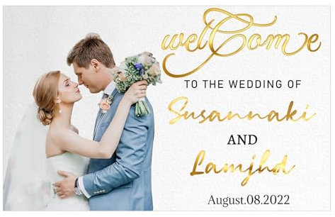 Panneau « Welcome To The Wedding » personnalisé avec photo de couple, nom, date de mariage, plaque en acrylique givré pour cérémonie de mariage, réception de mariage, panneau d'affichage pour entrée