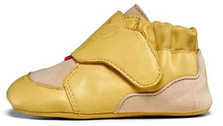 Affenzahn Krabbelschuh Leder Crawly Babyschuh aus Leder für Mädchen und Jungen Klettverschluss weich flexibel rutschfest Lauflernschuhe Giraffe - Gelb