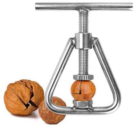 FRTAOOP Nussknacker walnüsse, Nussknacker haselnüsse, Walnussknacker Edelstahl mit Maximale Öffnung 3,9 cm, Nussknacker Werkzeug, Pekannüsse Multifunktionales, für Walnüsse, Mandeln, Nüsse