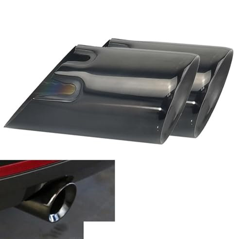 2 Stück Auspuffblenden aus 304 Edelstahl, kompatibel mit BMW F20 F21 M135 F22 F23 M235i M240i F30 F31 335i 340i F34 GT F32 F33 435i 440i(Black Coating Bevel)