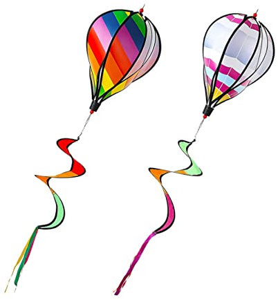 Parliky 2stücke Heißluftballon Windmühle Dekoration Outdoor Layout Anhänger Spiral Heißluftballon Hofdekorationen Hofanhänger