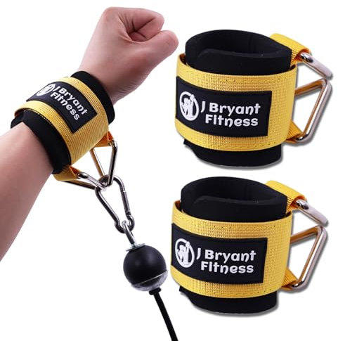 J Bryant Neoprene Padded Wrist Straps with Adjustable Triangular Hook&Loop and Secure Cuff Design for Cable Machines Workouts Strength Training