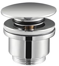 IMEX - Valvula Click Clack Apta para lavabos y bides, Desagüe Lavabo Fácil instalación Tapones de Desagüe Lavabo, Universal con o sin Rebosadero, Color Cromado VCC001