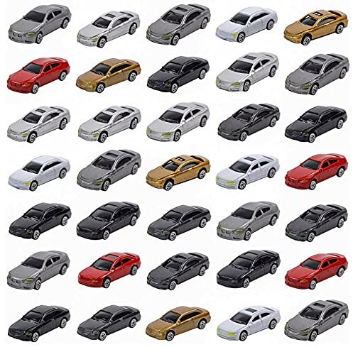 Yurhuit 50 StüCk 1:87 HO Modell Auto Bemalte Auto Modelle HO/TT Skala Eisenbahn Modell Herstellung Mat