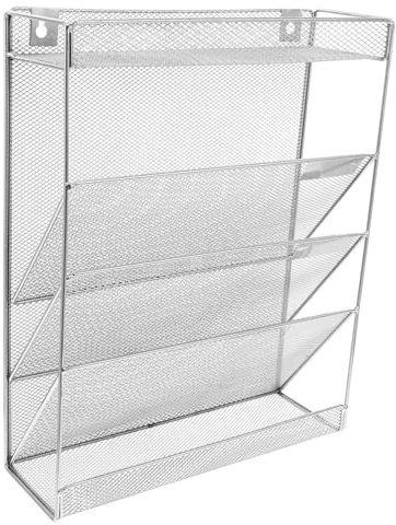 Lurrose Caja De Almacenamiento Para Archivadores De Metal Archivador Vertical Colgante De Pared Para Oficina Portacarpetas Multicapa Archivar Casa o Despacho