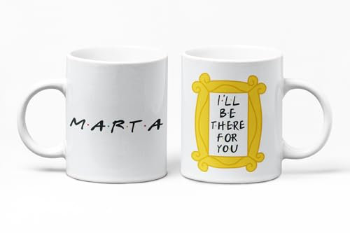 Grupo Darik Taza personalizada con nombre, apta para microondas y lavavajillas de 11onzas, friends