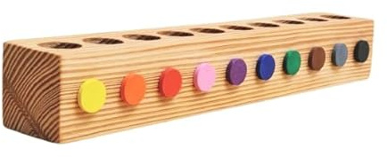 Stiftehalter Schreibtisch Montessori Stifteorganizer Bunstifthalter Holz Stiftebox Kinder Massivholz (46 x 6,8 x 6,8 cm)