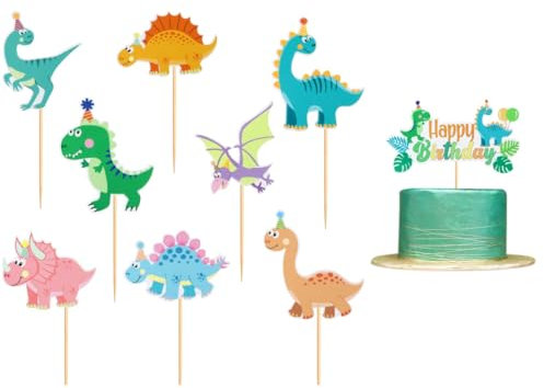 25 Stück Dinosaurier Kuchen Topper niedlich Dino Cupcake Dekoration Dino Party Zubehör Dino Party Baby Showers Geburtstag Party Dschungel Thema Party Zubehör