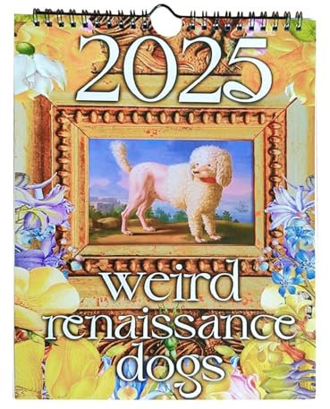 Bizarrer Kalender 2025, Wandkalender für Hunde 2025, mystischer Wandkalender für mittelalterliche Hunde, lustiger Hundeplanungskalender für Klassenzimmer, Schlafsaal