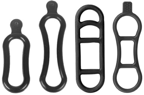 WOLMIK Fahrrad Silikonband, 4 Stück Fahrrad Stretch Gummiringe Taschenlampe Gummiband Halterung, Fahrrad Befestigungsband Silikon Lenker Halter für Taschenlampe LED Fahrradlicht (Schwarz)