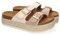 shoes&blues.es 90884 Sandalia de Plataforma para Mujer, Comodas y Elegantes, Forradas de Yute, con Planta Anatomica, y Hebillas en la Pala, Ideales para Primavera Verano Nude Talla 39