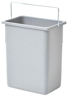 Hailo Inneneimer 1068409 | 8,5 L Abfallsammler mit verstärktem Rand | Kunststoff hellgrau für Euro-Cargo | Ersatzbehälter für Einbaumülleimer | mit Henkel | 226 x 150 x 287 mm