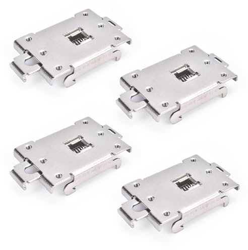 4 Stück Halbleiterrelais Halteklammer, Robust und Langlebig, Bietet Stabilen Halt, Mit Befestigungsschrauben, Geeignet für 35 mm DIN Schienenadapter, für die Relaismontage (Durchschnittsgröße)