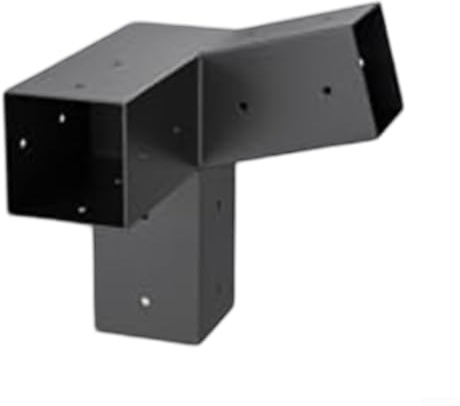 Startbuymore Staffa angolare per pergola, staffa angolare a 3 vie, resistente, giunti in legno, kit hardware per gazebo, patio, pergole, capanna di tronchi, pergola esterna (destra 15°)