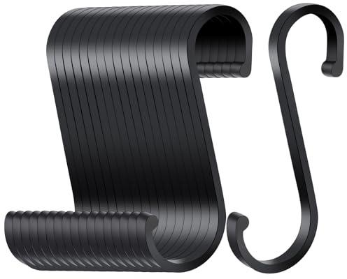 GHLAECM S-Haken Schwarz 18 Stück, S-förmige Haken zum Einhängen aus Aluminium in Küche, Garage & Garten – ideal für Pfannen, Tassen, Kleidung & Pflanzen