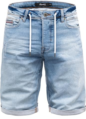 REPUBLIX Herren Jeans Short Männer Kurze Bermuda Hose Regular Fit R7038 Hellblau W36